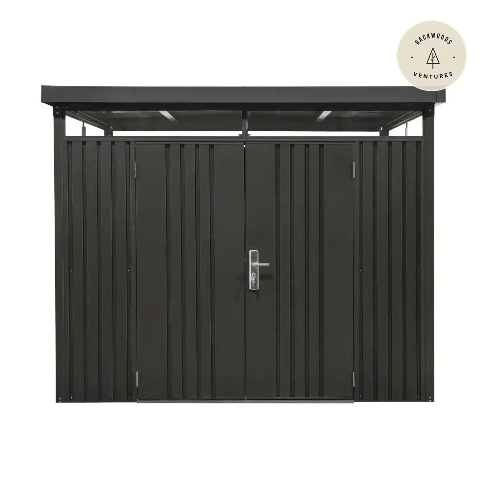 TMG Heavy Series™ 9' x 9' Galvanized Metal Shed, Skylight windows, 59" x 70" Door Opening, TMG-MS0909-PRO
