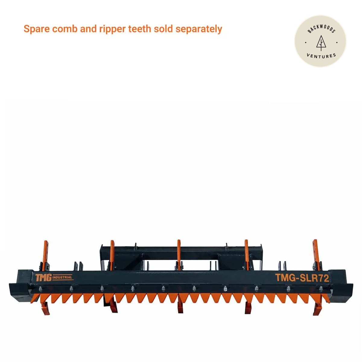 72" Skid Steer Land Ripper w/Rake Comb, Scarifier, Dethatcher, Forward & Reverse, Depth Adjustable Ripping Teeth TMG-SLR72