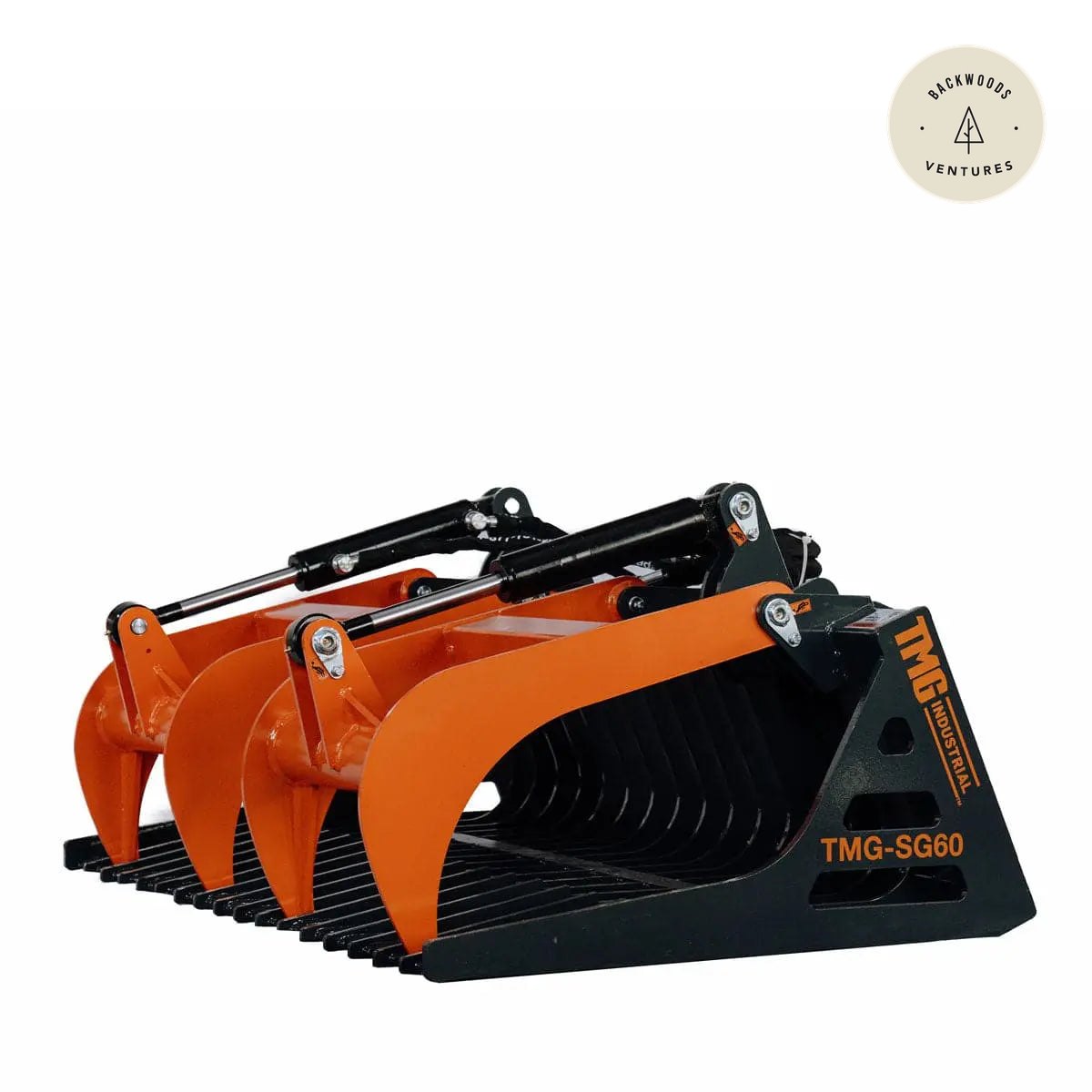 60" Skid Steer Skeleton Grapple Attachment, Universal Mount, 34" Arm Opening, 3" Tine Spacing, 2600 lb Weight Capacity, TMG-SG60