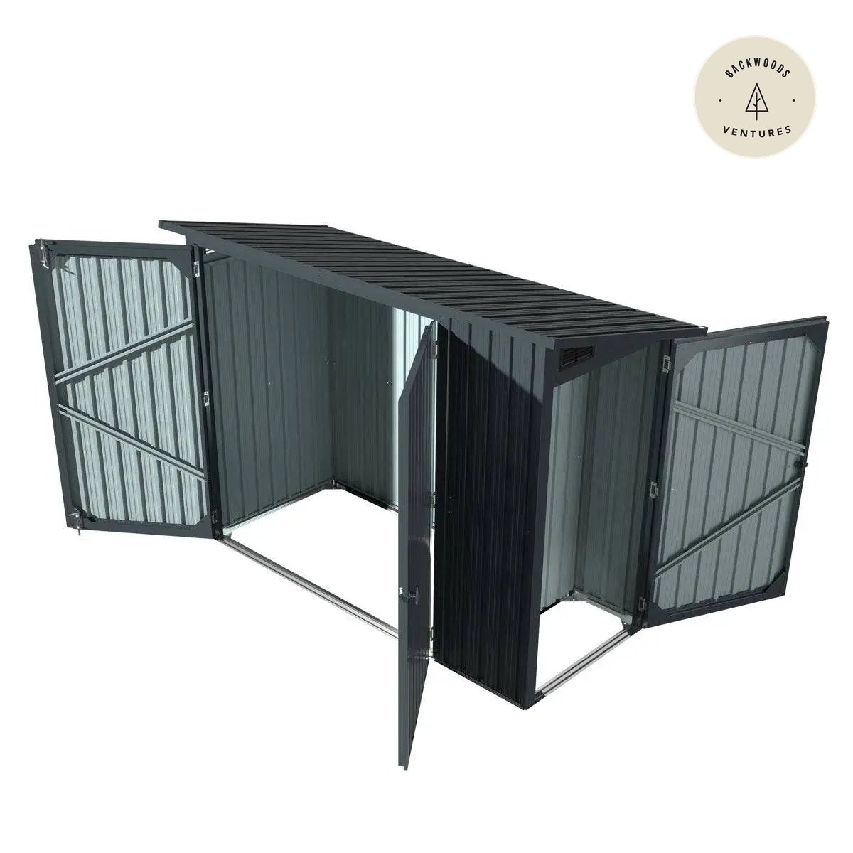 4' x 8' Bicycle Metal Pent Shed, 29 Gauge Corrugated Metal, 70" Upper edge, TMG-MS0408