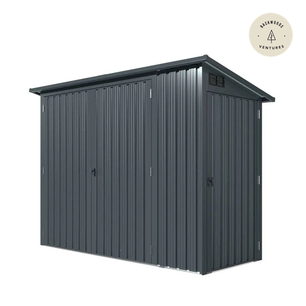 4' x 8' Bicycle Metal Pent Shed, 29 Gauge Corrugated Metal, 70" Upper edge, TMG-MS0408