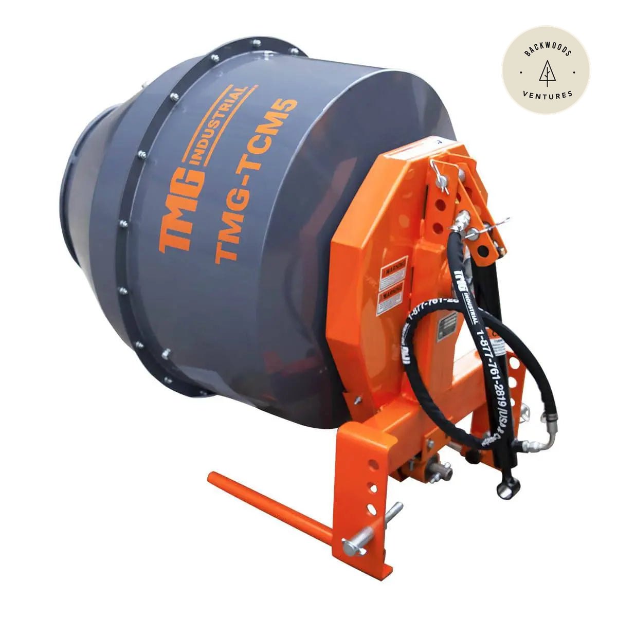 5 Cu-Ft 3-Point Hitch Cement Mixer, PTO Shaft Included, Category 1 & 2 Hookup TMG-TCM5