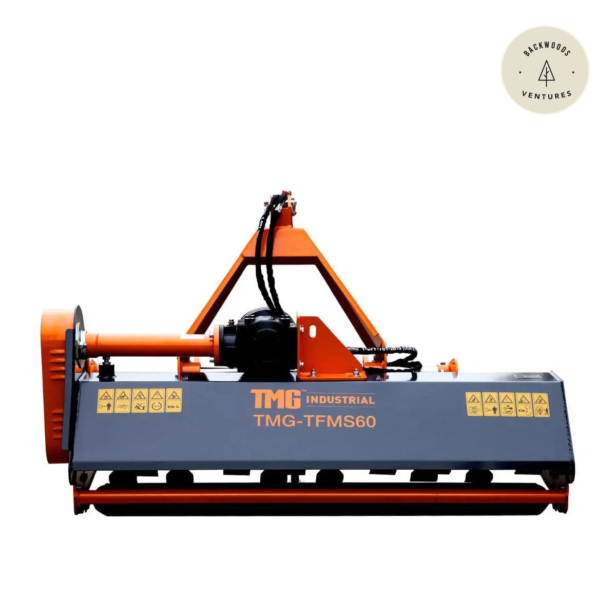 61" Side Shift Offset Flail Mower, 3-Point Hitch, 30-60 HP Tractor, PTO Drive Shaft, TMG-TFMS60