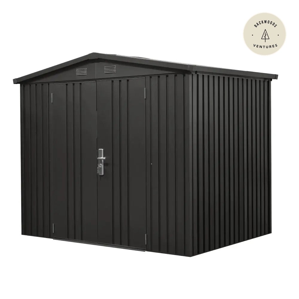 TMG Heavy Series™ 6' x 8' Galvanized Metal Shed, 79" Apex Roof, 50" x 68" Door Opening, TMG-MS0608-PRO