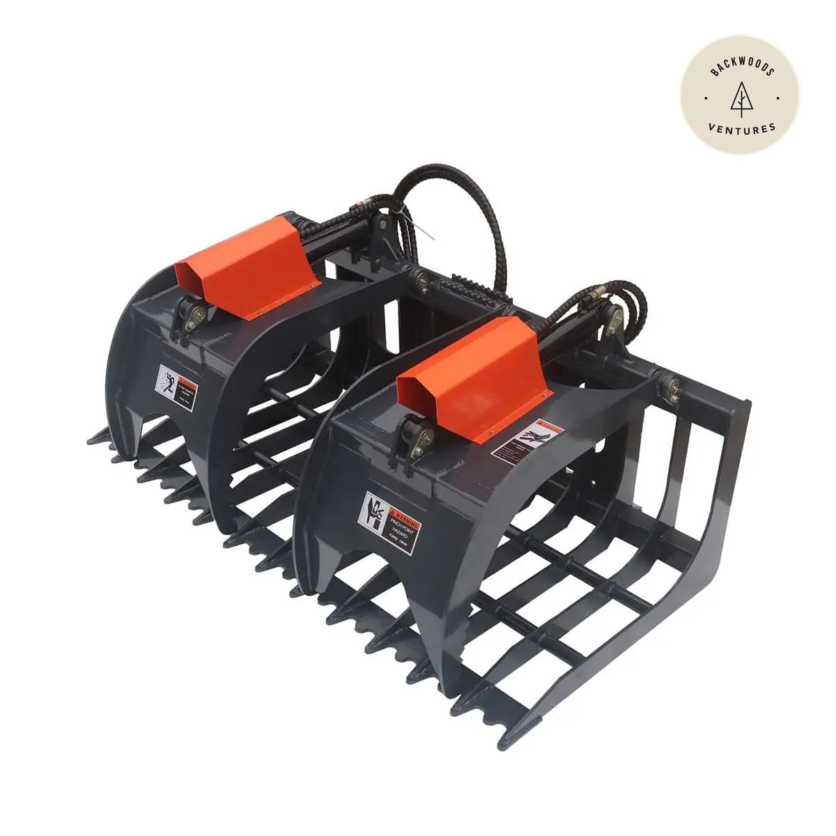 84" Skid Steer Rock Skeleton Grapple Attachment, Universal Mount, 36" Arm Opening, 6" Tine Spacing, 2500 lb Weight Capacity TMG-SG84