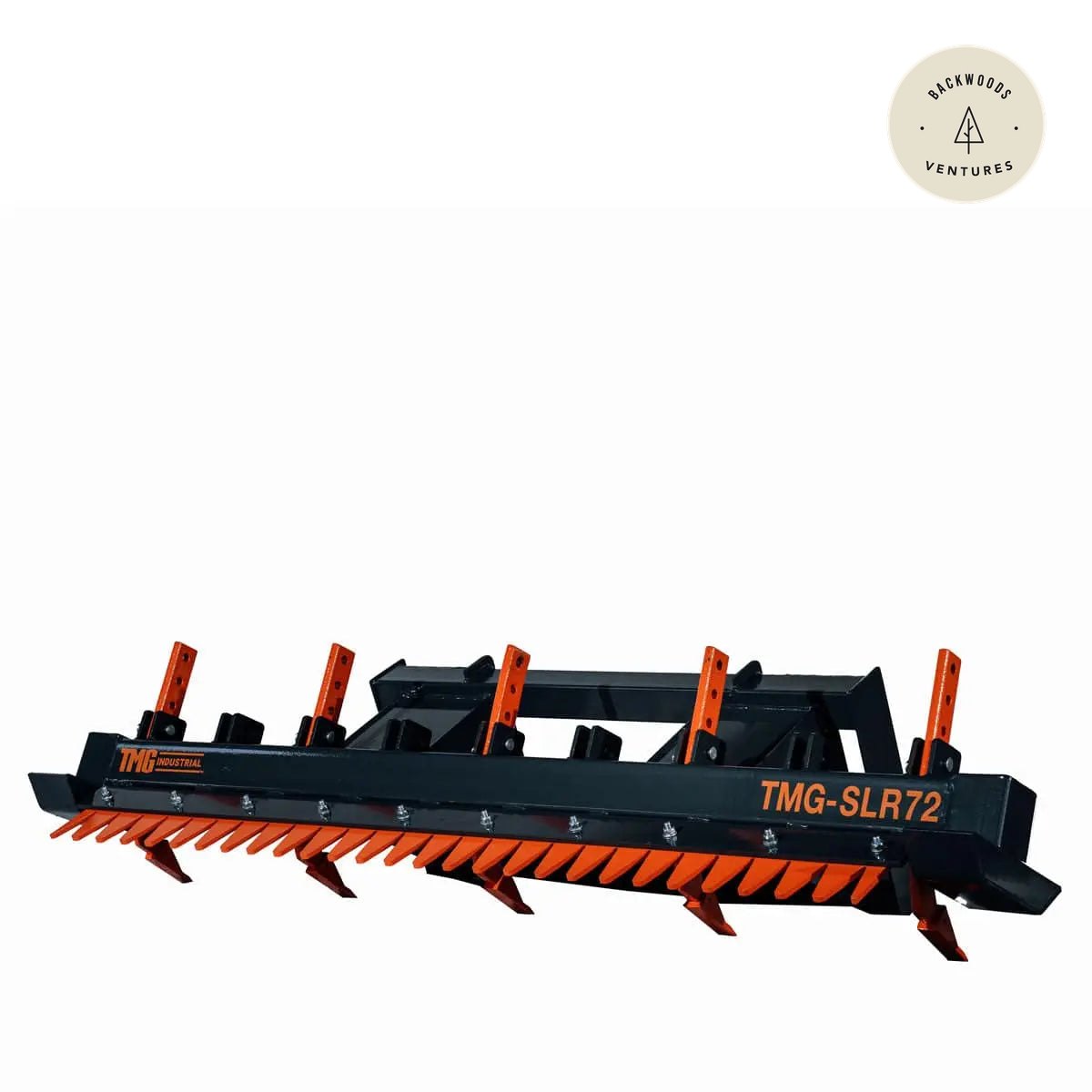 72" Skid Steer Land Ripper w/Rake Comb, Scarifier, Dethatcher, Forward & Reverse, Depth Adjustable Ripping Teeth TMG-SLR72