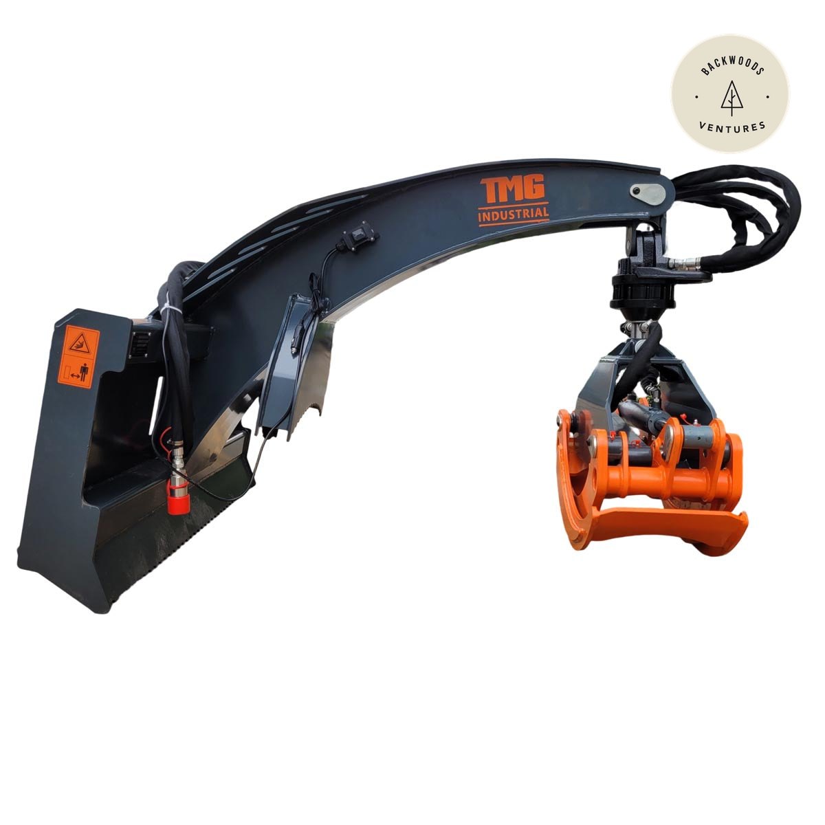 3300 lb Skid Steer Rotary Log Grapple, 360° Rotation, 49" Opening, for 40-75 HP Skid Steers, TMG-SLG50