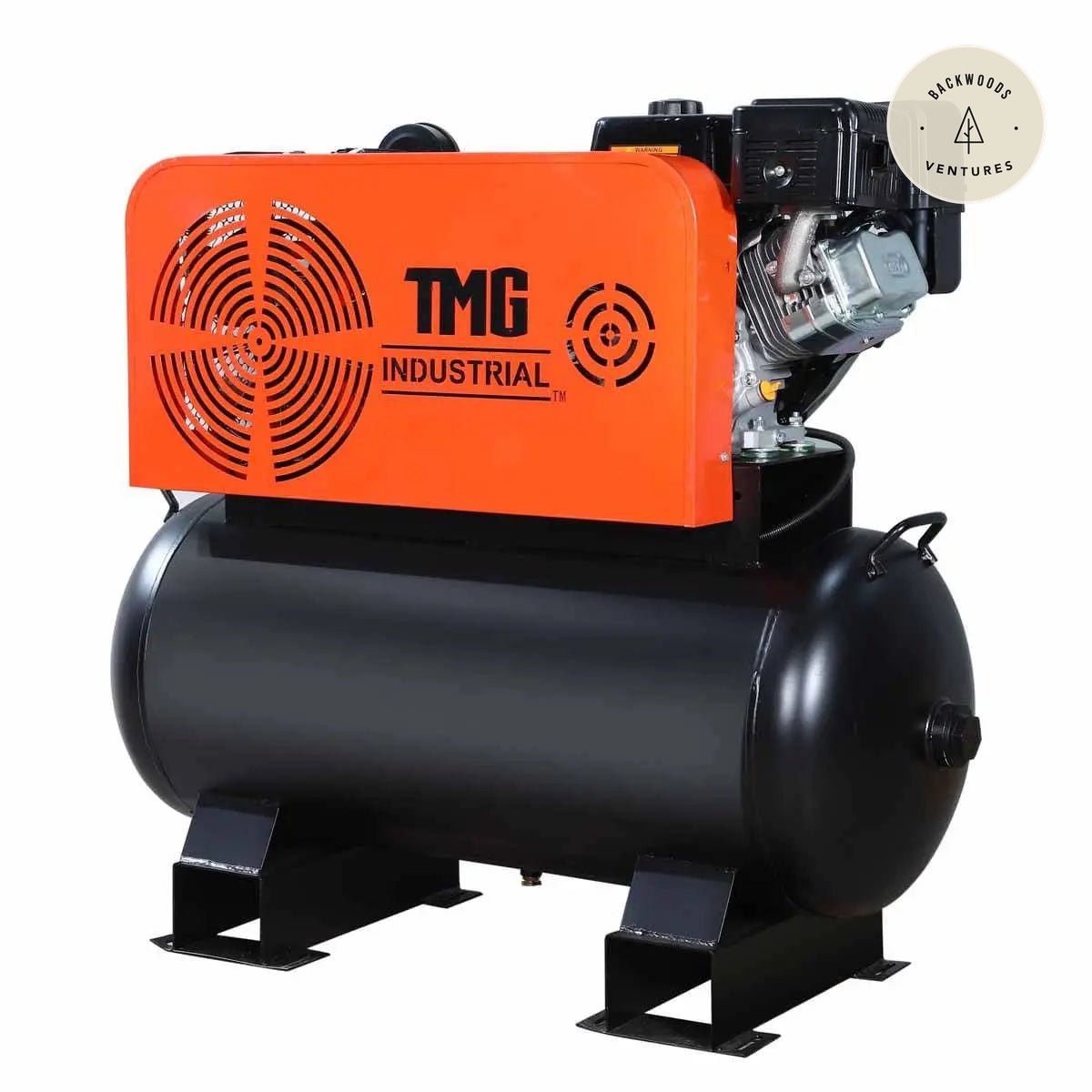 60 Gallon Skid Mount Gas Air Compressor, 2-Stage Belt Drive, 14 HP Engine, Horizontal Tank TMG-GAC65