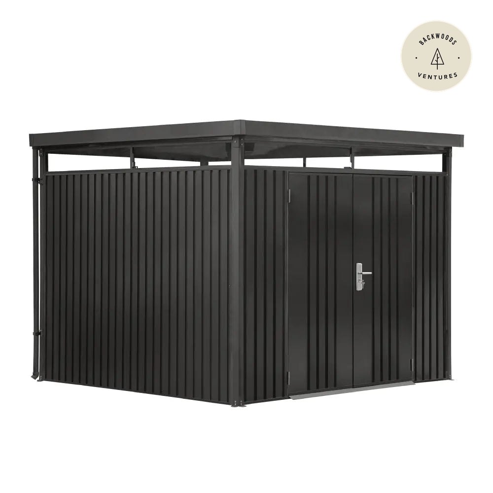 TMG Heavy Series™ 9' x 9' Galvanized Metal Shed, Skylight windows, 59" x 70" Door Opening, TMG-MS0909-PRO