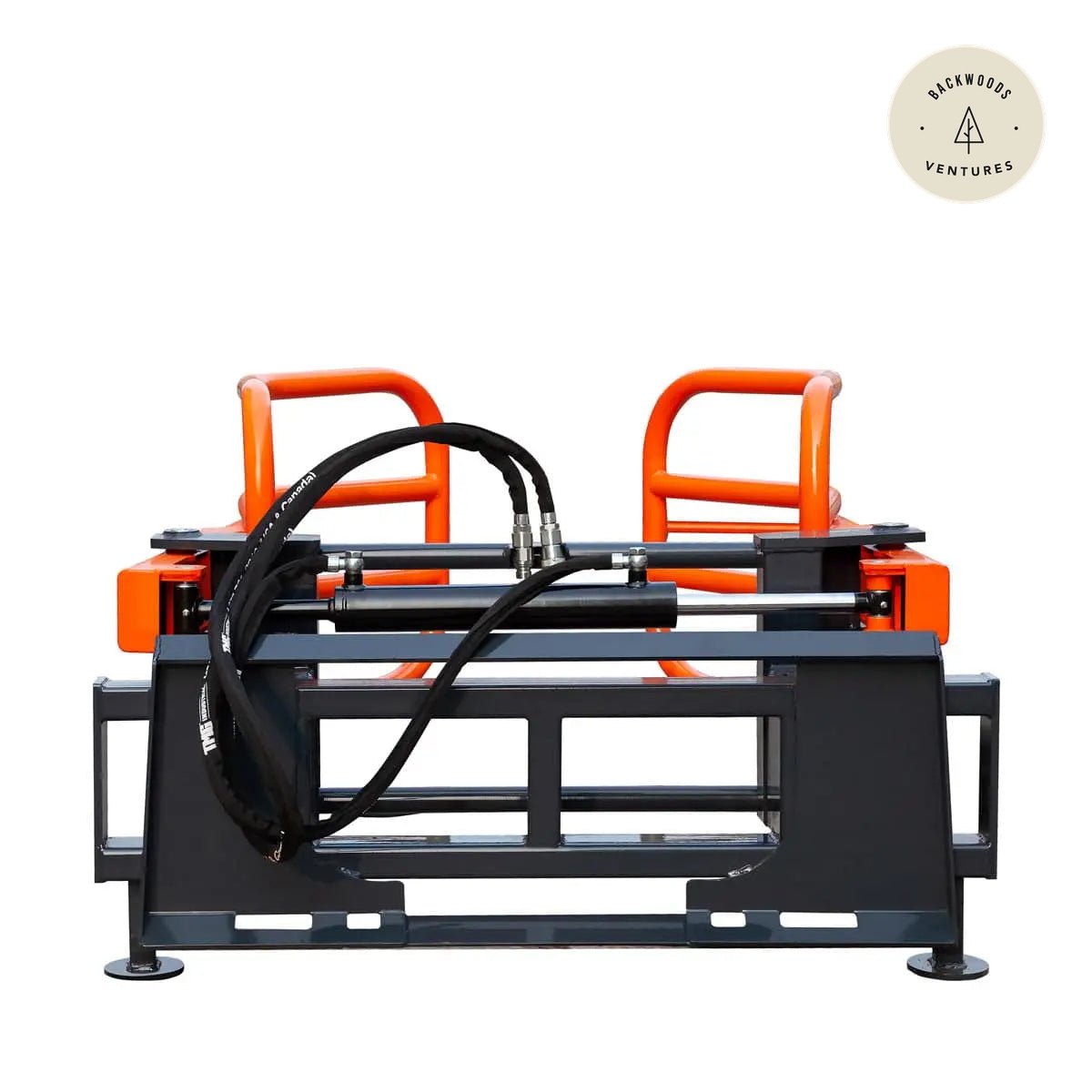 72" Skid Steer Hydraulic Round Bale Gripper/Squeeze Grapple, 2500 lb Capacity, 35" Depth, Dual Kickstands, Tubular Arms, Universal Quick-Mount, TMG-SBG72